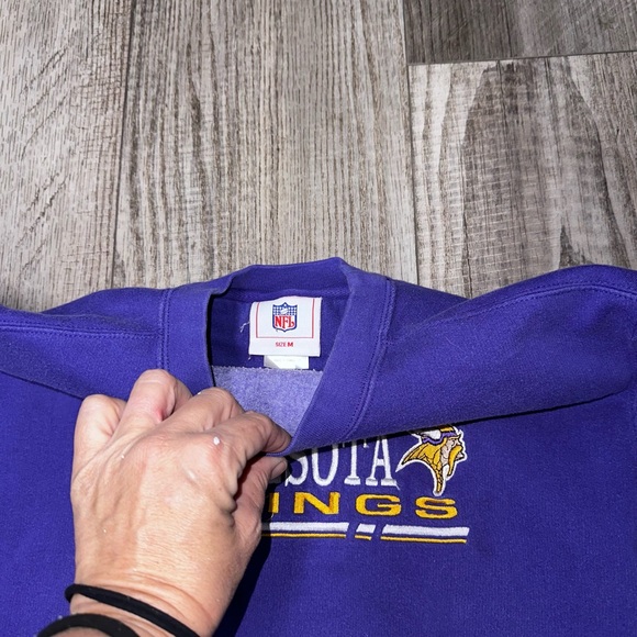 Vintage 70s 80s NFL Minnesota Vikings purple crewneck football hoodie M - Picture 5 of 5